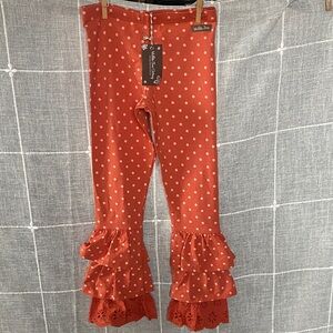Matilda Jane Coral Polka Dot Ruffle Pants